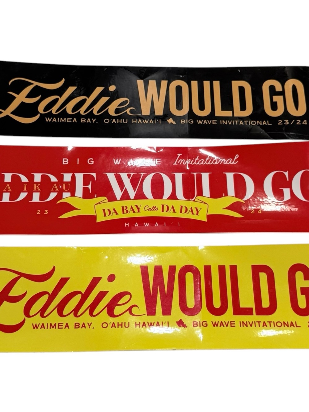Eddie Would Go Sticker Lot of 3 Big Wave Invitational Hawaii T&C Surf Stickers